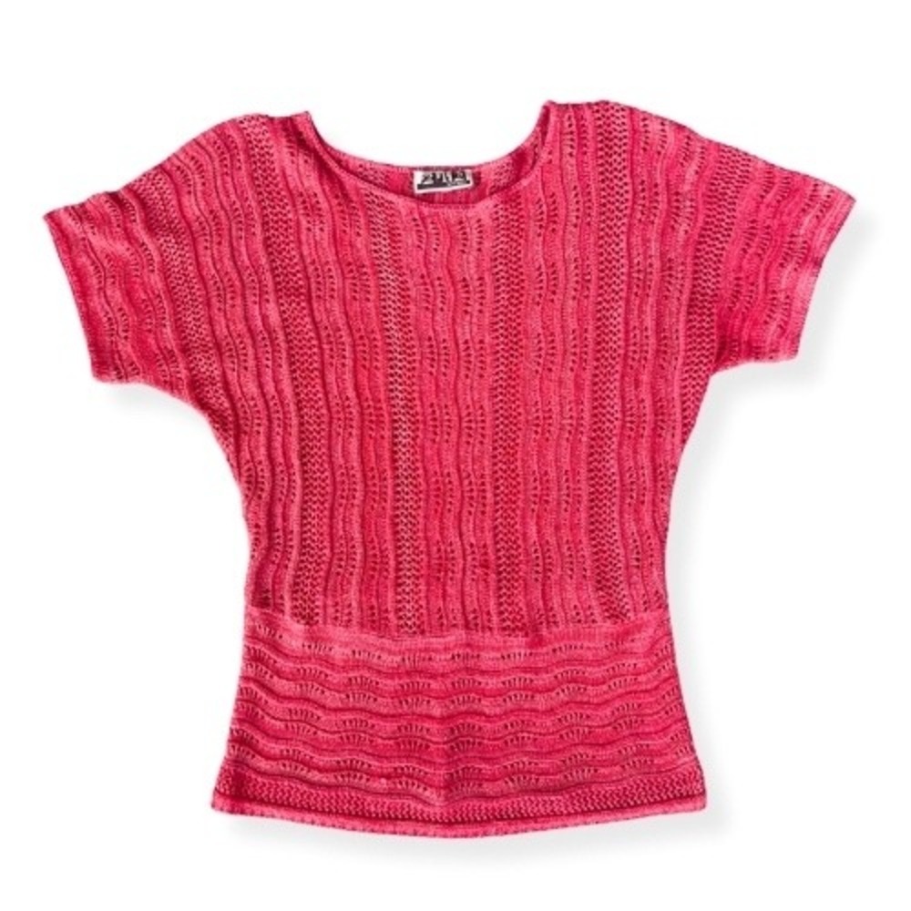 Vintage 90s/Y2K Coral Pink Knit Top Dolman Sleeve 212 New‎ York Brand Size XLG